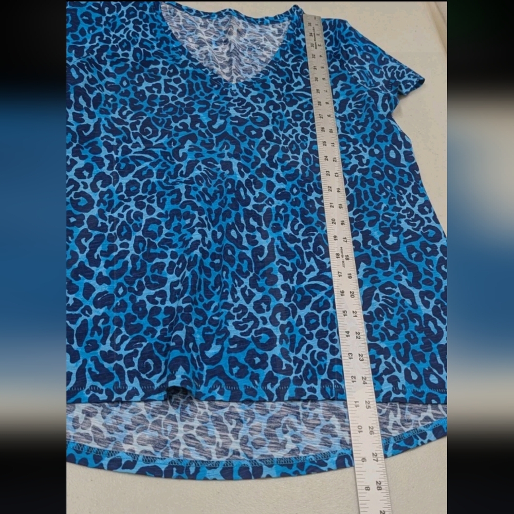 Lilly Pulitzer Etta V Neck Cotton Top S Leopard Beach Summer #11 - Picture 9 of 9